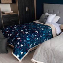 Cargar imagen en el visor de la galería, Cobertor doble vista microfibra, cobertor sherpa, cobertor, cobija, frazada, manta, borrega, cobertor invernal, cobertor doble vista